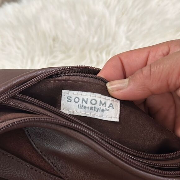 Sonoma Brown Leather Shoulder Bag with Slouchy Design - Picture 7 of 11